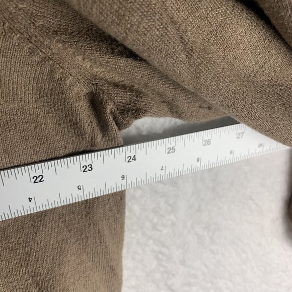 Eddie Bauer Sweater Men's Large Brown Cashmere V-Neck Long Sleeve Pullover 7292 - Picture 4 of 6